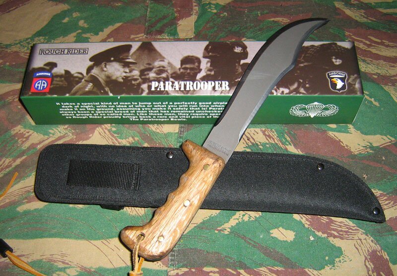 The Rough Rider Paratrooper knife, a replica of John Ek’s famous, yet littl...